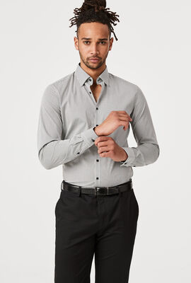 Hotham Long Sleeve Shirt, White/Khaki, hi-res